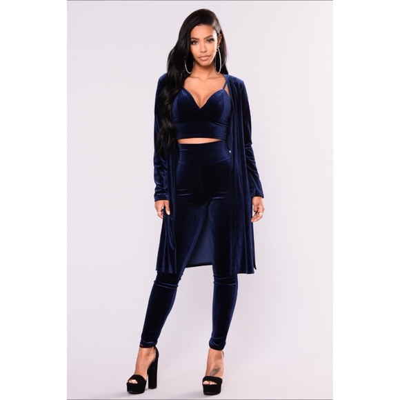 Fashion Nova Other - More the Merrier Velvet - Navy